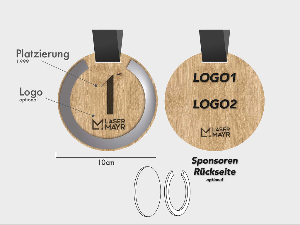 Medaille Personalisiert Holz 10cm